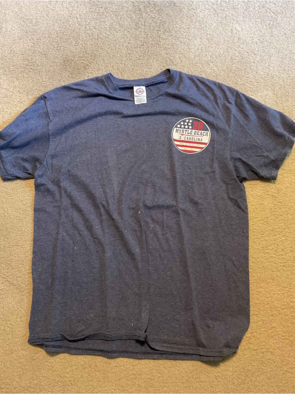 Delta Men's Navy Vintage Myrtle Beach Graphic Short Sleeve Tee
